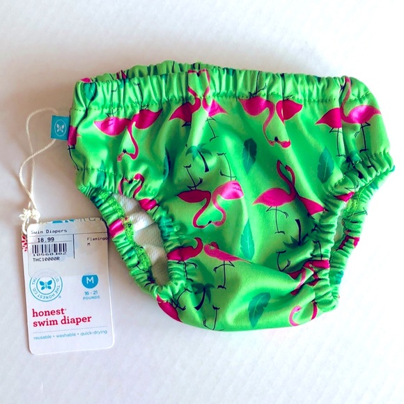 NWT The Honest Company Flamingo Swim Diaper Size M - Picture 1 of 5